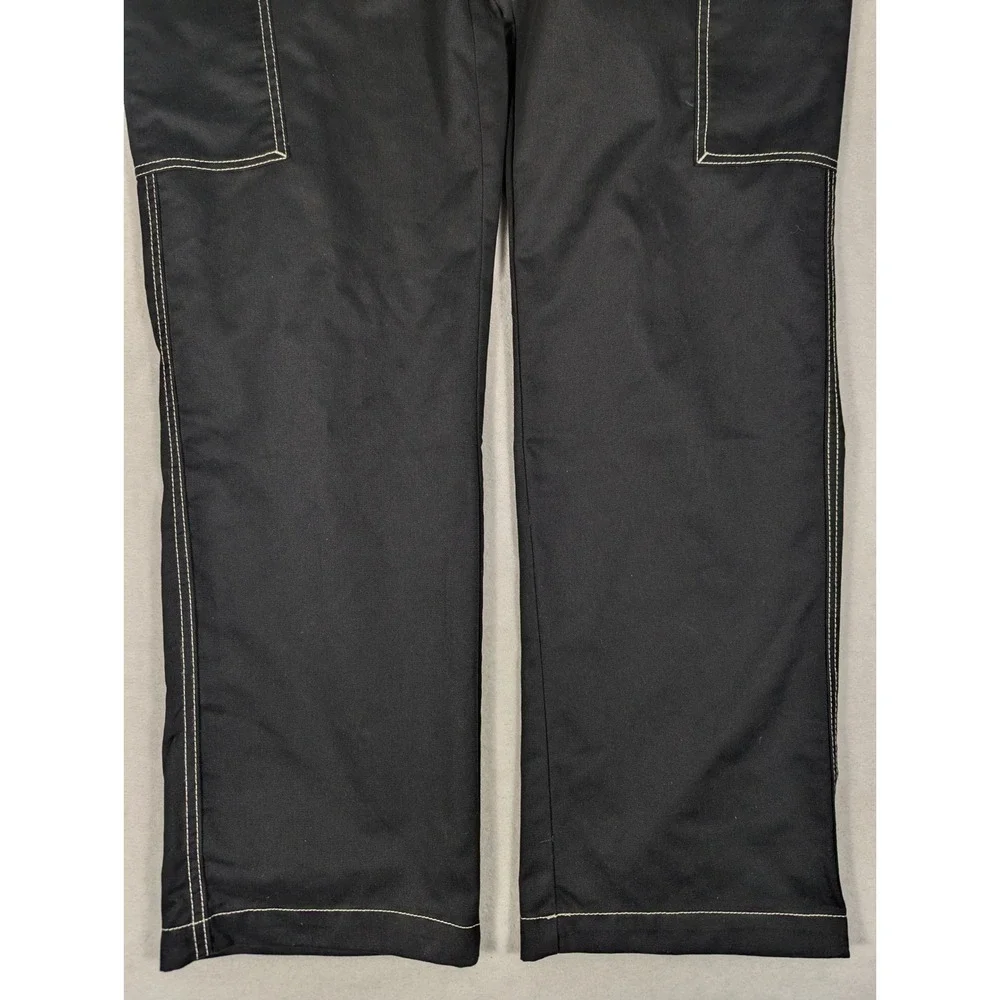 NEW True Religion Bobby Baggy Cargo Pants Jet Black Contrast Stitch Mens 34
